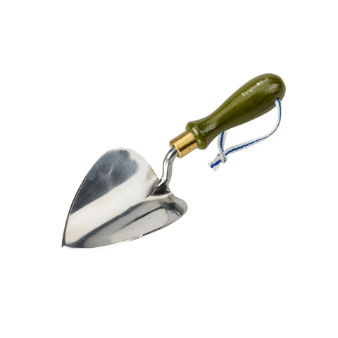 Planting Trowel, heart-shaped trowel, olive green, Collector range, by Burgon & Ball