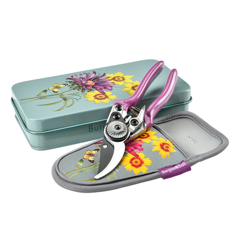 Burgon and Ball RHS Gifts for Gardeners 'Asteraceae' pruner and set in a gift tin