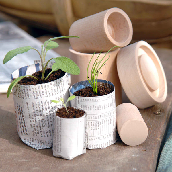 wooden newspaper plant pot maker Paper Pot Maker