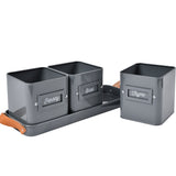 3 herb pots in a leather handled tray, by Burgon & Ball