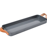 3 herb pots in a leather handled tray, by Burgon & Ball