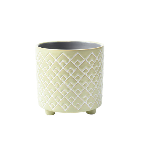 Bilbao large indoor plant pot, pale jade, by Burgon & Ball