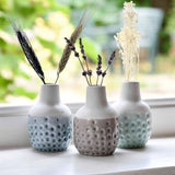 Dotty mini vase trio by Burgon & Ball