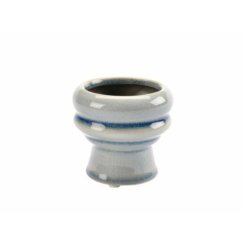 Florence glazed indoor plant pot, succulent plant pot, blue, by Burgon & Ball