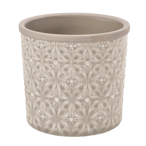 Porto grey glazed indoor plant pot by Burgon & Ball