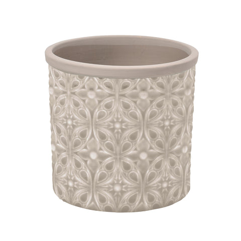 Porto grey glazed indoor plant pot by Burgon & Ball