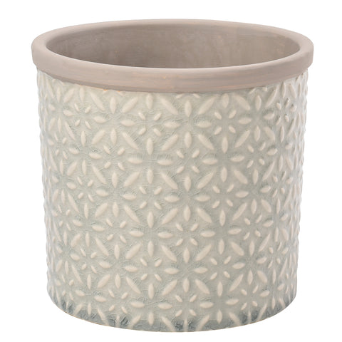 Tuscany grey glazed indoor plant pot, large, by Burgon & Ball