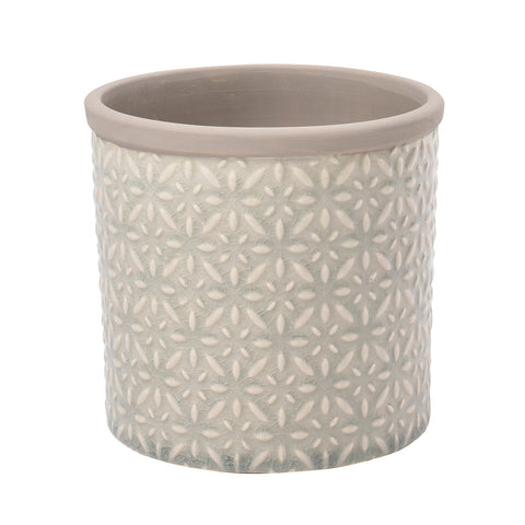 Tuscany grey glazed indoor plant pot, small, by Burgon & Ball