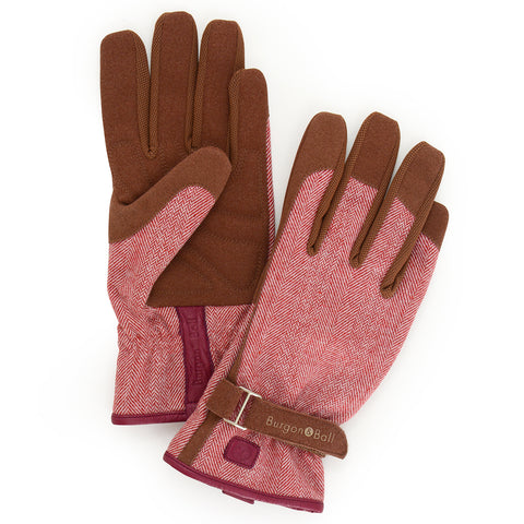 Love The Glove women's gardening glove in Red Tweed, size Medium/Large, by Burgon & Ball