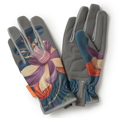 RHS Gifts for Gardeners Passiflora women's gardening gloves by Burgon & Ball, ladies' gardening gloves