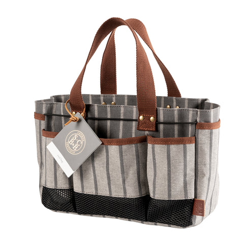 Sophie Conran for Burgon & Ball garden tool bag, grey ticking stripe