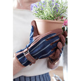 Sophie Conran for Burgon & Ball ticking everyday women's gardening gloves, blue stripe, ladies' gardening gloves