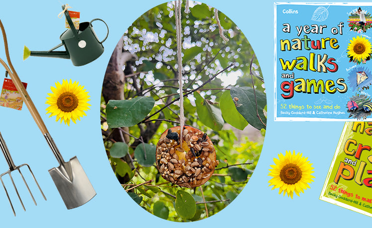 Kids' gardening project: make apple bird feeders - with a giveaway!