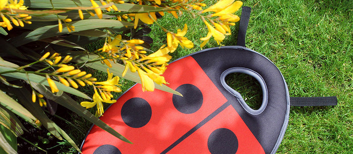 Dotty about gardens: new Burgon & Ball Buzz and Dotty Kneelo® kneelers for kids