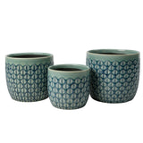 Collector Glazed Pot, Green Geo, 18cm, by Burgon & Ball