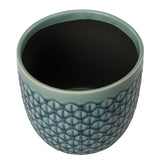 Collector Glazed Pot, Green Geo, 18cm, by Burgon & Ball