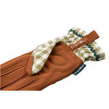 Collector range women's gardening gloves, olive green check, by Burgon & Ball