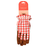 Collector range women's gardening gloves, red check, by Burgon & Ball