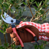 Collector range women's gardening gloves, red check, by Burgon & Ball