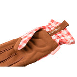 Collector range women's gardening gloves, red check, by Burgon & Ball