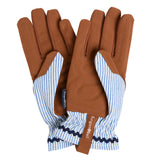 Collector range women's gardening gloves, blue stripe, by Burgon & Ball