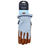 Collector range women's gardening gloves, blue stripe, by Burgon & Ball