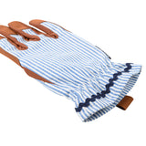 Collector range women's gardening gloves, blue stripe, by Burgon & Ball