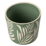 Collector Glazed Pot, Green Leaf, 13cm by Burgon & Ball