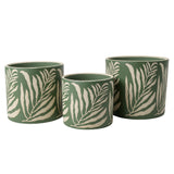 Collector Glazed Pot, Green Leaf, 16cm, by Burgon & Ball