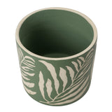 Collector Glazed Pot, Green Leaf, 16cm, by Burgon & Ball
