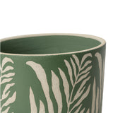 Collector Glazed Pot, Green Leaf, 16cm, by Burgon & Ball