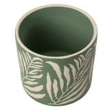 Collector Glazed Pot, Green Leaf, 18cm, by Burgon & Ball