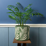 Collector Glazed Pot, Green Leaf, 18cm, by Burgon & Ball