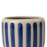 Collector Glazed Pot, Blue Stripe, 13cm, by Burgon & Ball