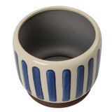 Collector Glazed Pot, Blue Stripe, 13cm, by Burgon & Ball