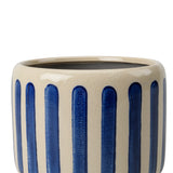 Collector Glazed Pot, Blue Stripe, 16cm, by Burgon & Ball