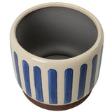 Collector Glazed Pot, Blue Stripe, 16cm, by Burgon & Ball