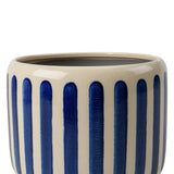 Collector Glazed Pot, Blue Stripe, 18cm, by Burgon & Ball