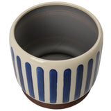 Collector Glazed Pot, Blue Stripe, 18cm, by Burgon & Ball