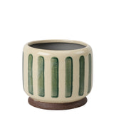 Collector Glazed Pot, Green Stripe, 10cm, by Burgon & Ball