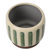 Collector Glazed Pot, Green Stripe, 10cm, by Burgon & Ball