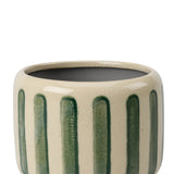 Collector Glazed Pot, Green Stripe, 10cm, by Burgon & Ball