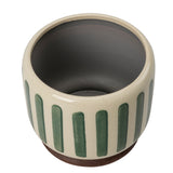 Collector Glazed Pot, Green Stripe, 13cm, by Burgon & Ball