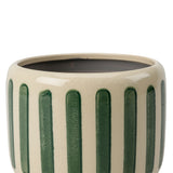 Collector Glazed Pot, Green Stripe, 13cm, by Burgon & Ball