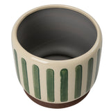 Collector Glazed Pot, Green Stripe, 16cm, by Burgon & Ball