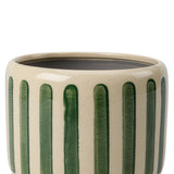 Collector Glazed Pot, Green Stripe, 16cm, by Burgon & Ball