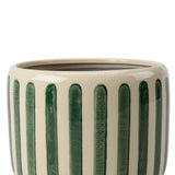 Collector Glazed Pot, Green Stripe, 18cm, by Burgon & Ball