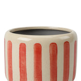 Collector Glazed Pot, Red Stripe, 10cm, by Burgon & Ball