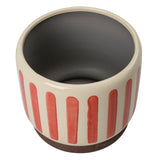 Collector Glazed Pot, Red Stripe, 16cm, by Burgon & Ball