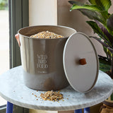 Collector Wild Bird Feed Tin, truffle, by Burgon & Ball